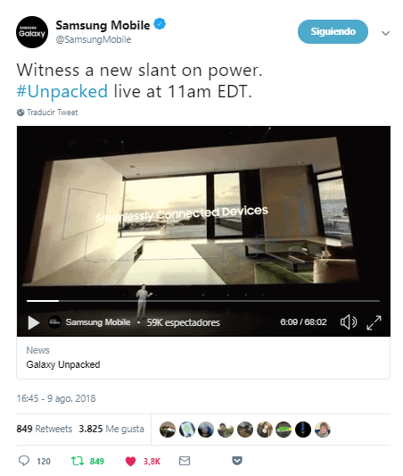 #UNPACKED Samsung top Tweet