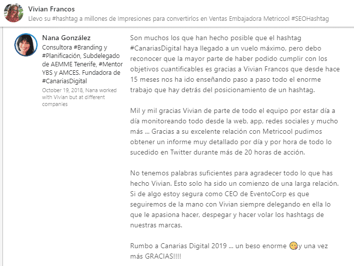 Nana Gonzalez #CanariasDigital #SEOhashtag